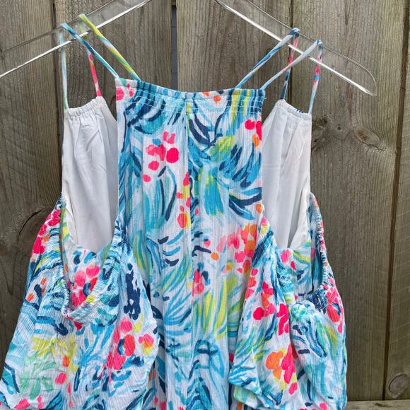 Lilly Pulitzer Women Bellamie Open Cold Shoulder Serene Blue Swing Dress Small - Picture 6 of 11